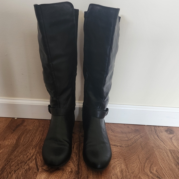 WIDE CALF Black Boots Women's Knee-High - Picture 3 of 3